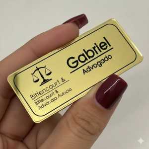 Broche Acrilico Dourado  Espelhado Personalizado  Imã Magnético